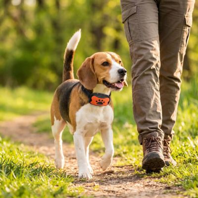 collier de dressage pour chien couleur orange