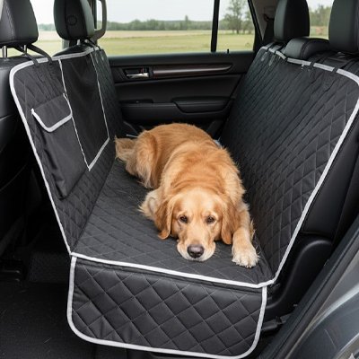 labrador allongé sur protection voiture chien intégrale