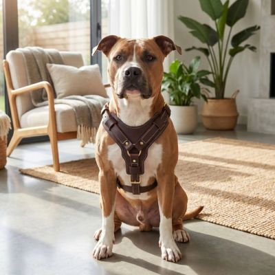 american staff porte harnais pour chien en cuir