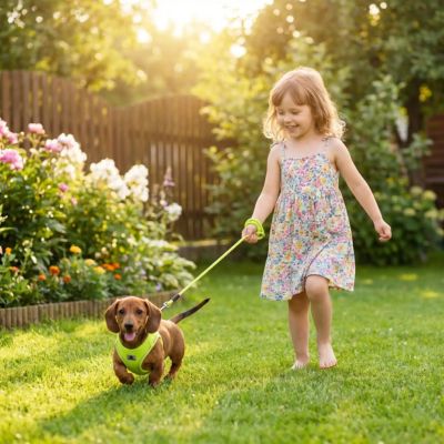 bébé teckel porte harnais chiot jaune