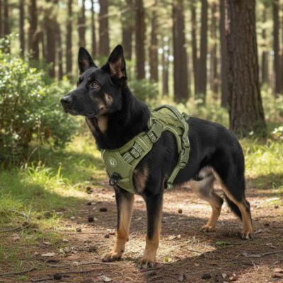harnais chien vert armée molle