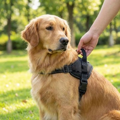 harnais pour chien anti traction noir