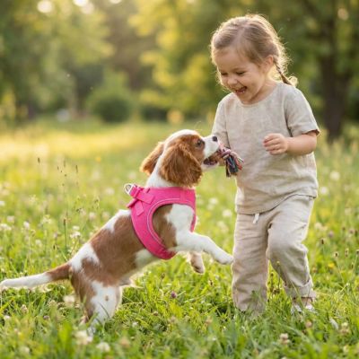 harnais pour chiot couleur rose