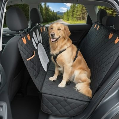 labrador heureux sur protection voiture pour chien 