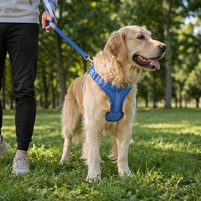labrador porte harnais anti traction chien couleur bleu