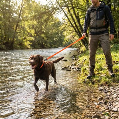 laisse de dressage pour chien orange