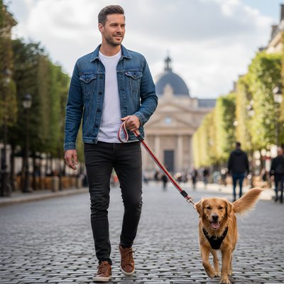 laisse pour chien toile rouge
