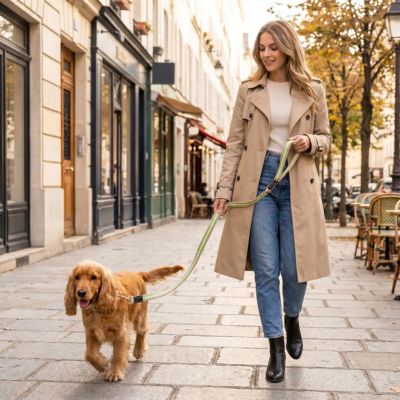 laisse pour chien toile vert
