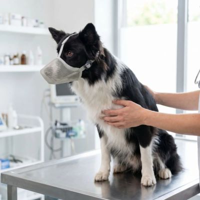 muselière pour chien pvc gris