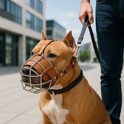 muselière pour chien renforcée marron