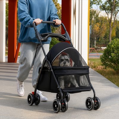 poussette pour chien noir