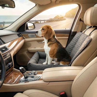 protection siege auto chien gris