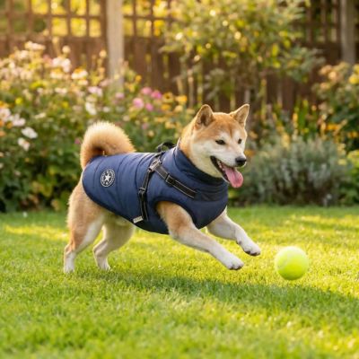 shiba inu porte manteau pour chien avec harnais intégré
