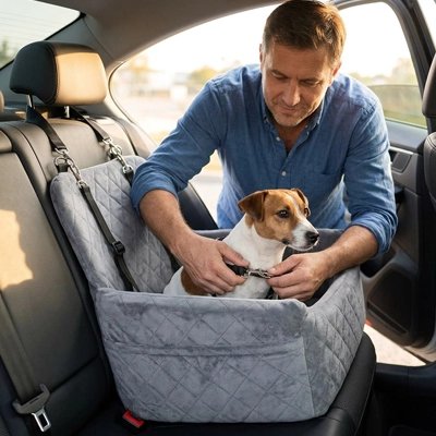 siege auto chien gris