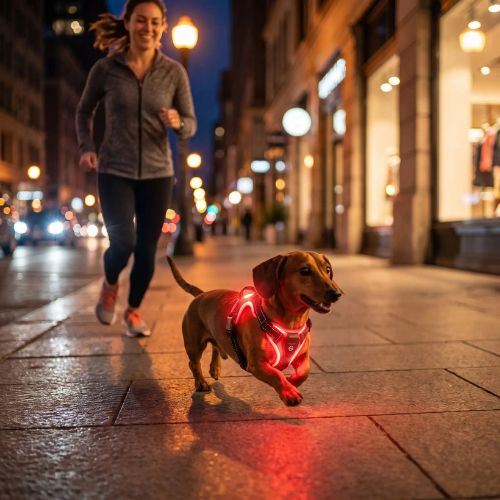 teckel porte harnais lumineux chien